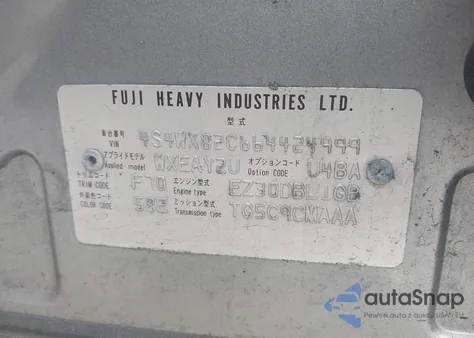 2006 Subaru B9 Tribeca Limited 5-Passenger from USA, damaged, VIN 4S4WX82C664424999